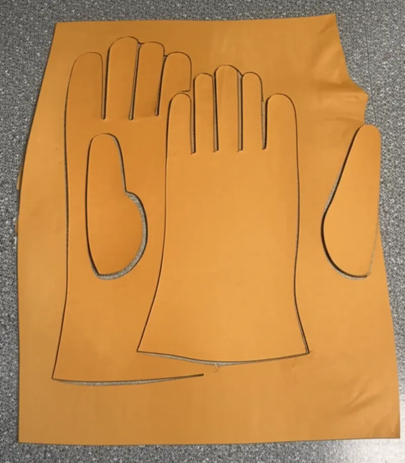 Visuelle Darstellung für das Wort „trank" - Handschuhlederzuschnitt