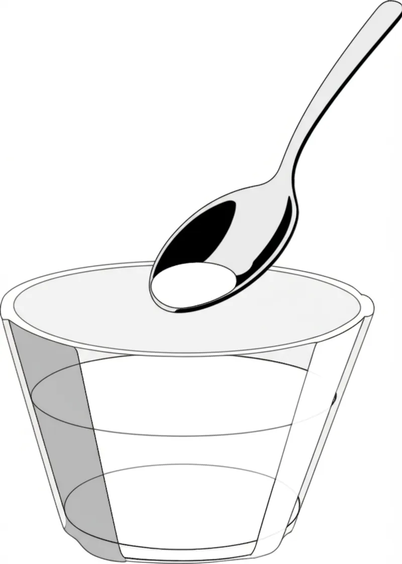 Ilustración visual de la palabra "teaspoon" - Cucharadita