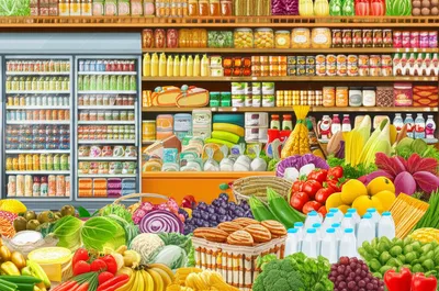 Illustration groceries