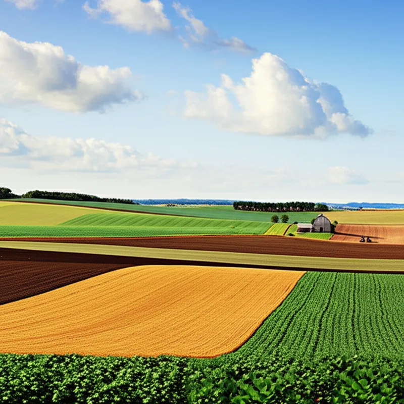 Visuelle Darstellung für das Wort „farmland" - Ackerland, Nutzland