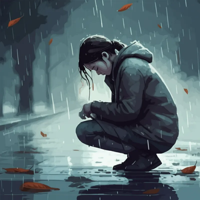 Illustration visuelle du mot « sadness » - Tristesse