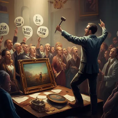 Illustration auctioneer - Image 1