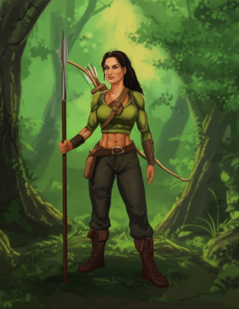 Hình ảnh minh họa cho từ "amazon" - Nữ chiến binh, người phụ nữ mạnh mẽ.
