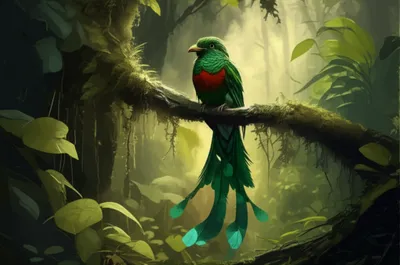 Illustration quetzals
