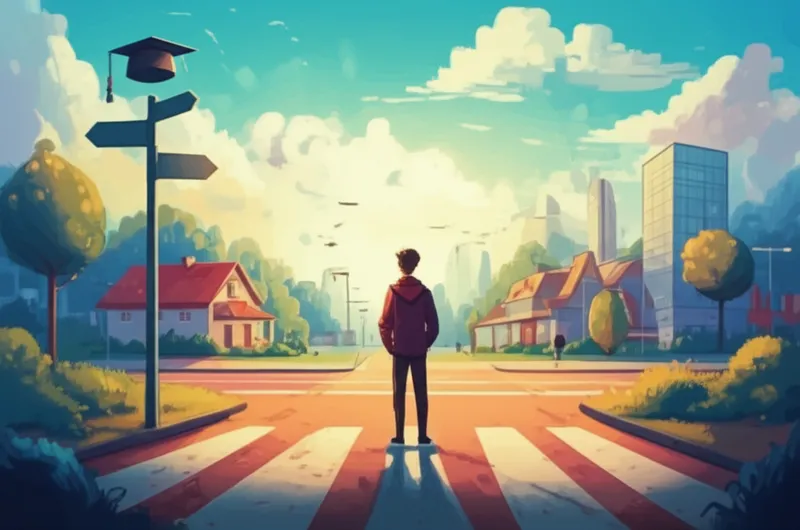 单词"destination"的视觉插图 - 目的地，终点。
