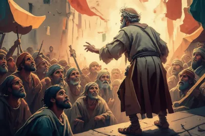 Illustration exhorting