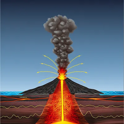 Illustration erupting