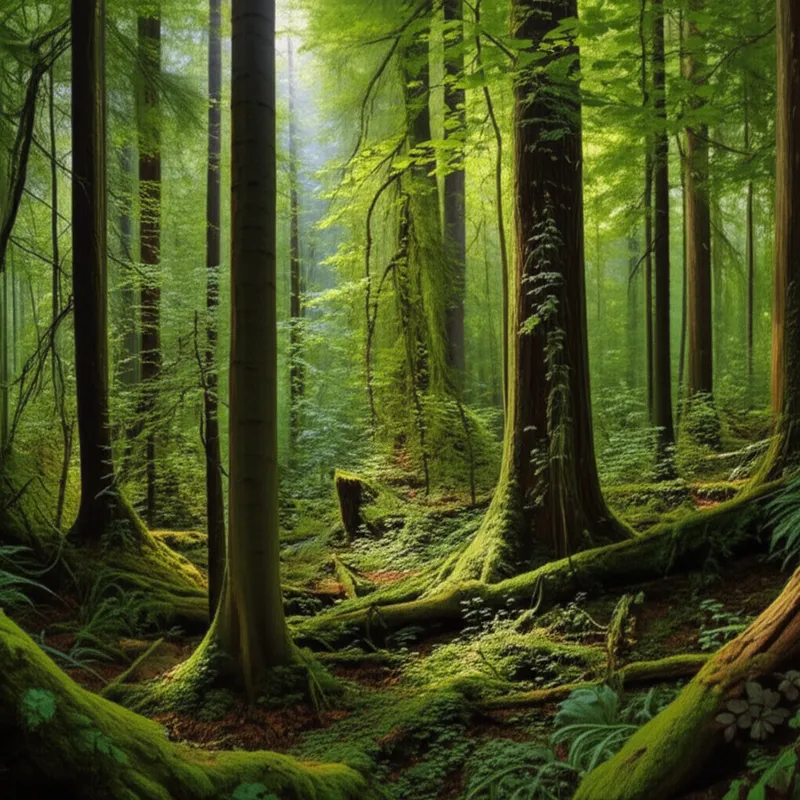 Ilustración visual de la palabra "forest" - Bosque