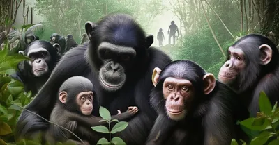 Illustration chimpanzees