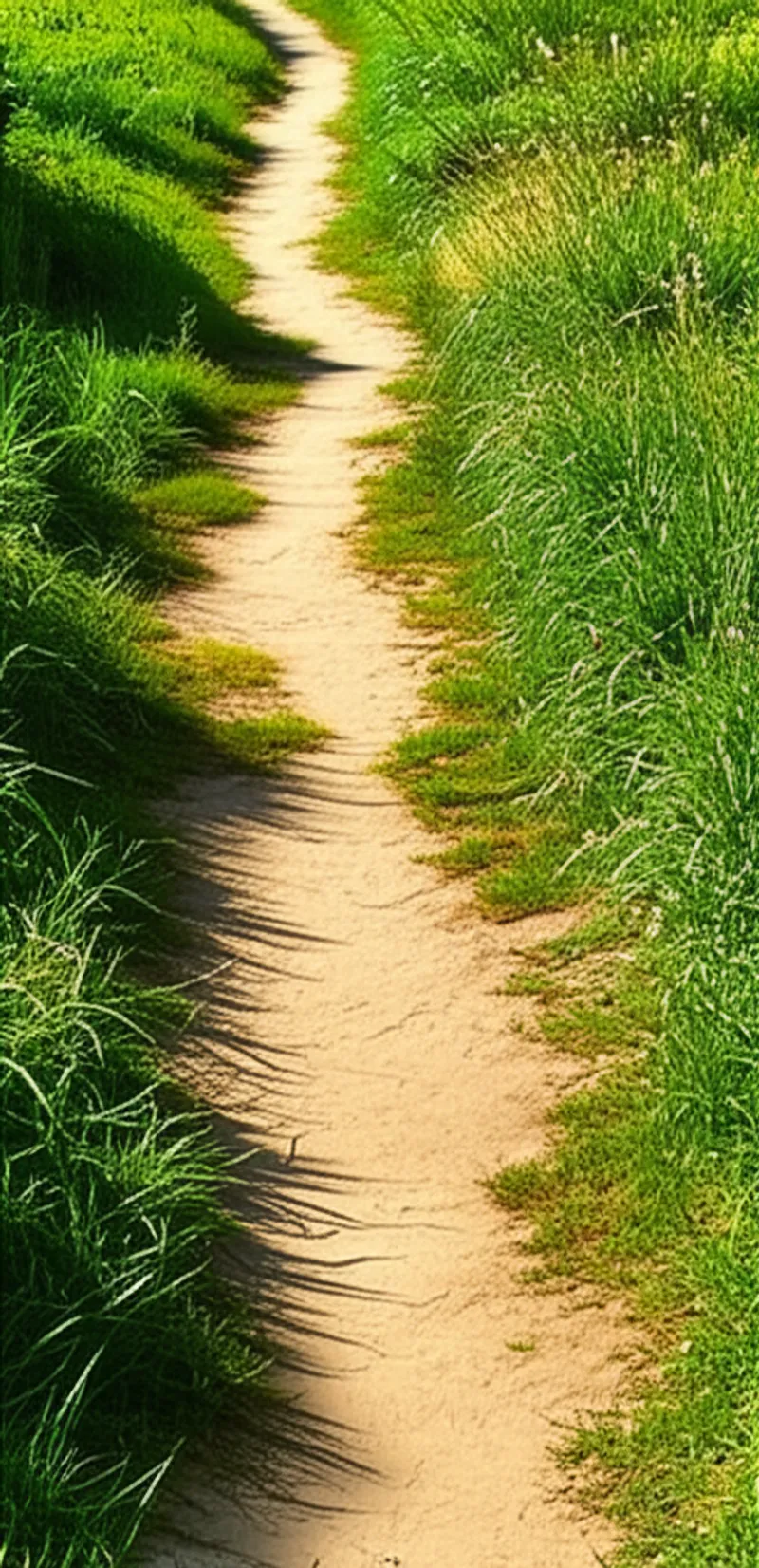Visual illustration for the word "path" - A trail for the use of, or worn by, pedestrians.