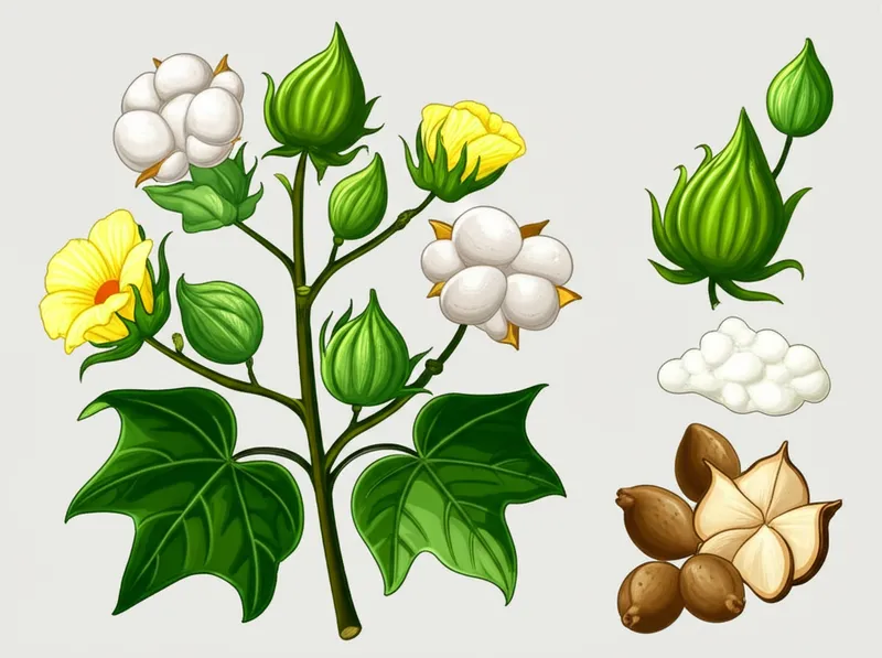 Ilustración visual de la palabra "cotton" - Algodón