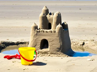 Визуальная иллюстрация слова «sandcastles» - Песочные замки