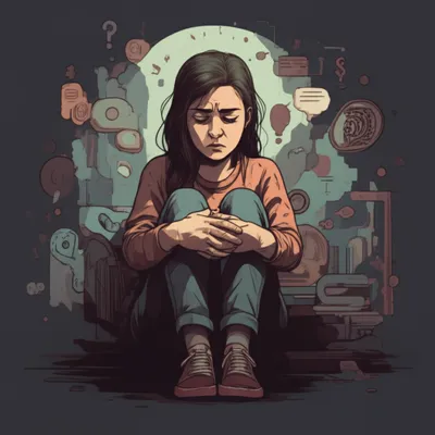Illustration worried - Image 1