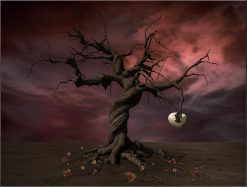 Visual illustration of wo: A curse; a malediction. - Image 1