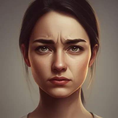 Illustration frowning