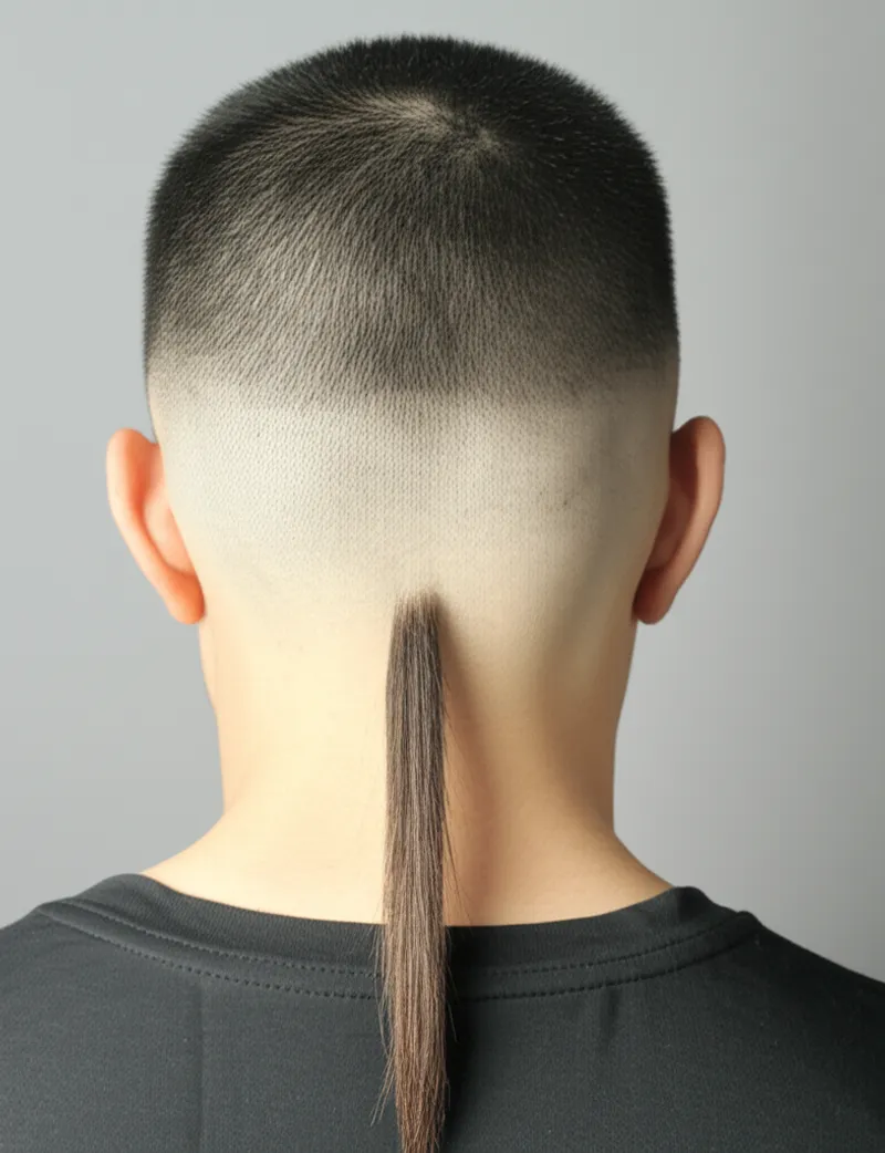 Illustration visuelle de rattail: Coupe de cheveux en queue de rat - Image 1