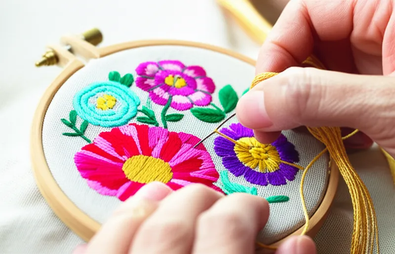 Ilustración visual de la palabra "embroidered" - Bordar