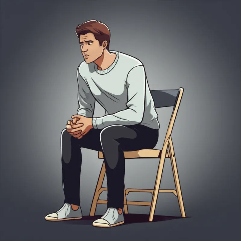 Illustration visuelle du mot « nervously » - Nerveusement, avec nervosité