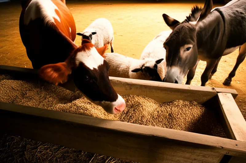 Illustration visuelle du mot « manger » - Mangeoire, auge