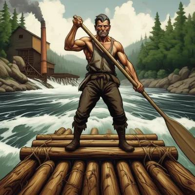 Illustration raftsman