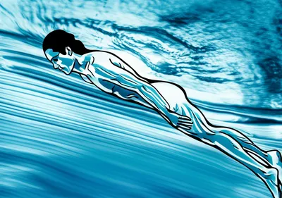 Illustration swimming - Image 1