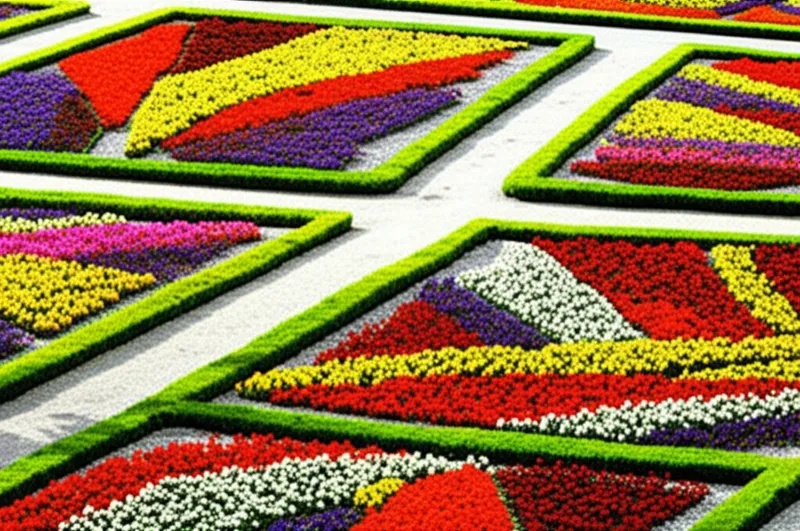 Ilustración visual de la palabra "parterres" - Parterre, macizo de flores