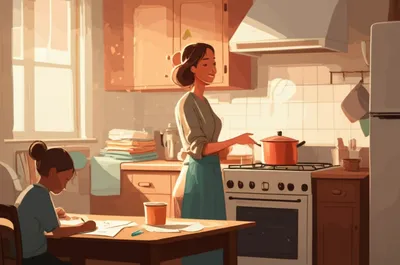 Illustration housewife