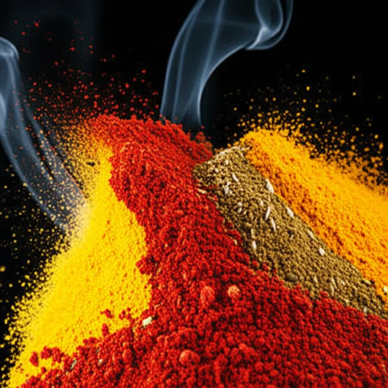 Visuelle Darstellung für das Wort „spicy" - würzig, gewürzt