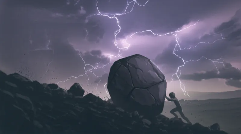 Illustration visuelle du mot « travail » - Travail, labeur, souffrance