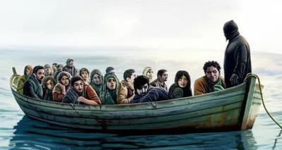 Illustration people smugglers - Image 1