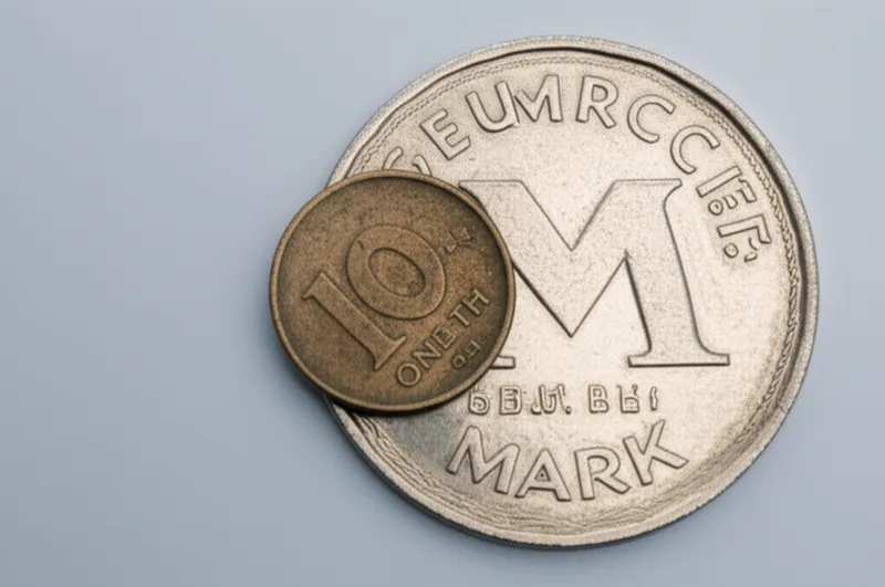 Visuelle Darstellung für das Wort „pfennig" - Der hundertste Teil der ehemaligen Deutschen Mark
