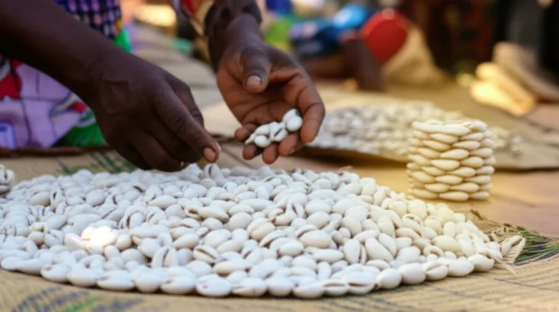 Ilustración visual de toques: Una moneda nominal africana, equivalente a 40 cauríes - Imagen 1