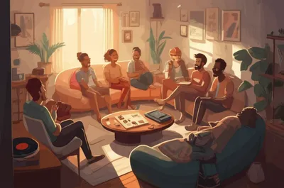 Illustration sociable - Image 1