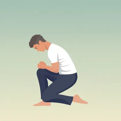 Illustration kneeling