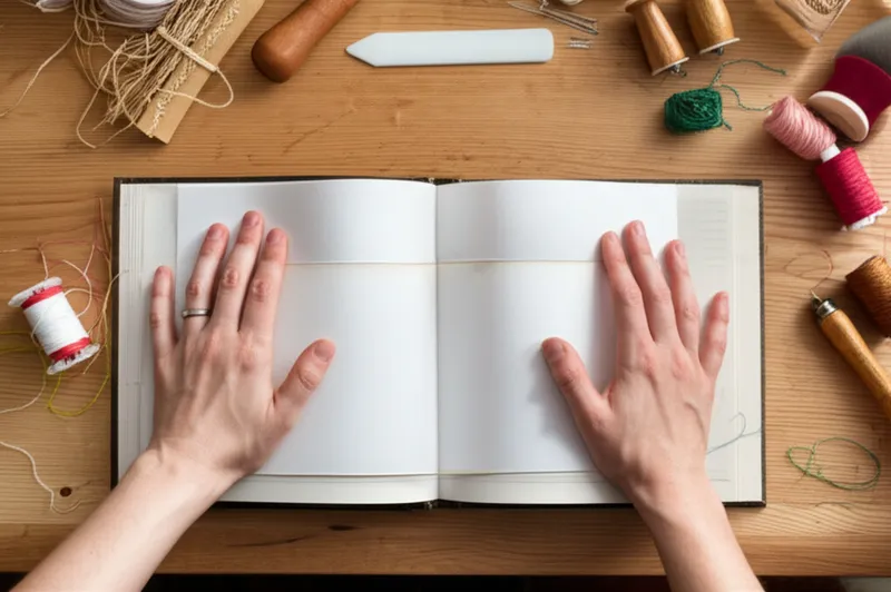 Illustration visuelle de cording: Aplatir un livre pendant la reliure - Image 1