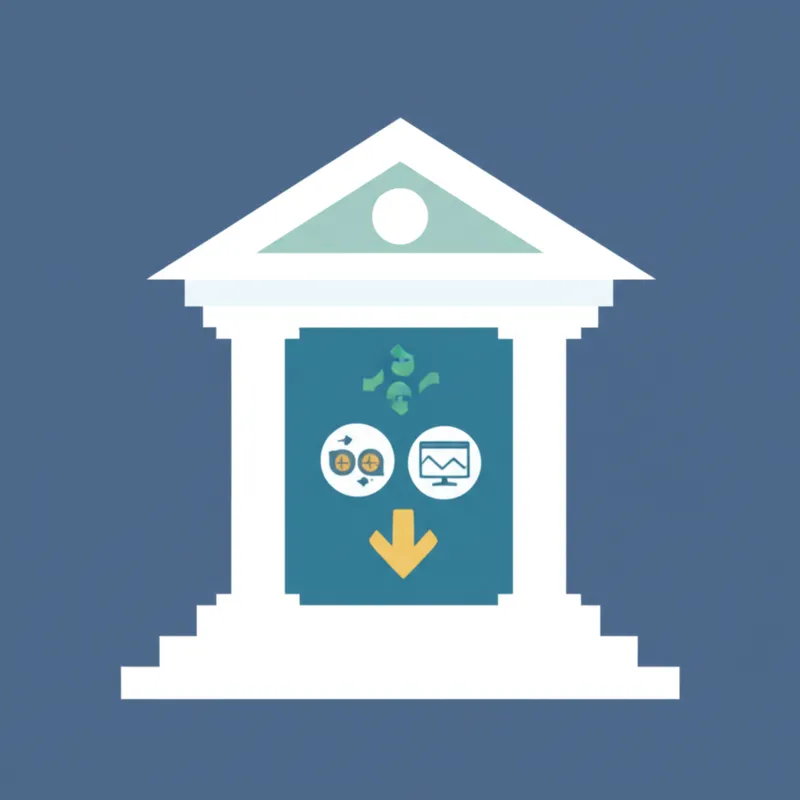 Illustration visuelle du mot « bank » - Banque, établissement bancaire