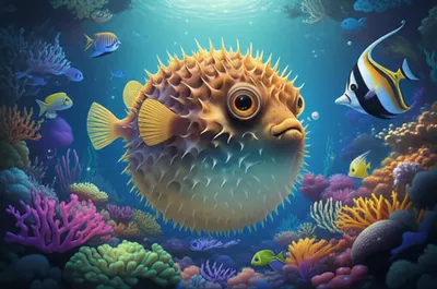 Illustration balloonfish