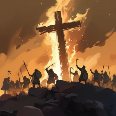 Illustration fiery crosses - Image 1