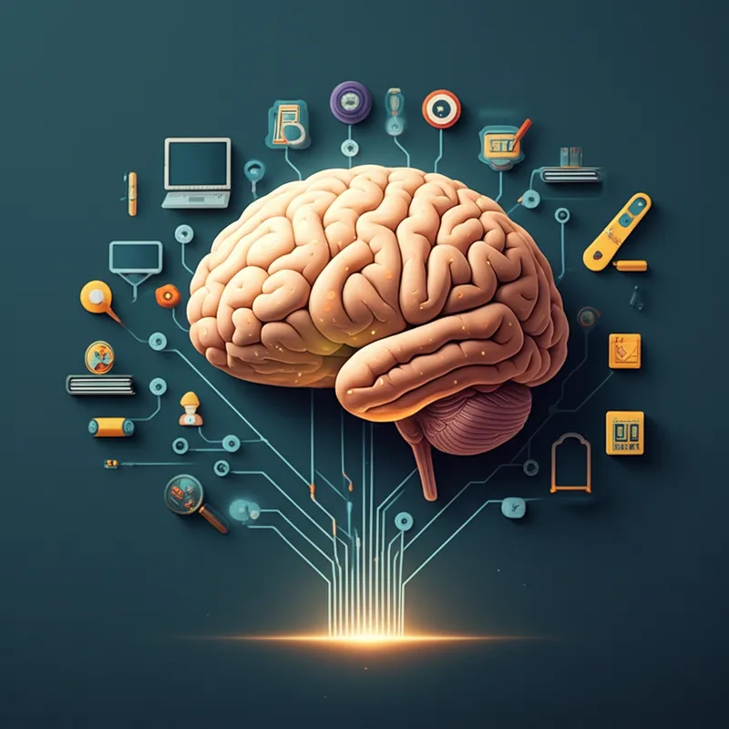 Visual illustration for the word "learning" - To acquire, or attempt to acquire knowledge or an ability to do something.