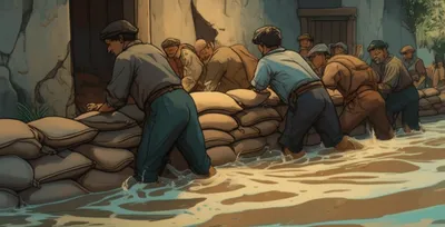 Illustration sandbagged