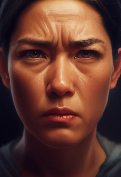 Illustration scowling - Image 1