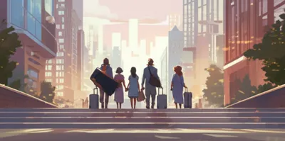 Illustration immigrants