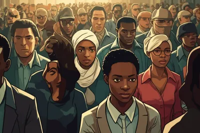 Illustration crowded