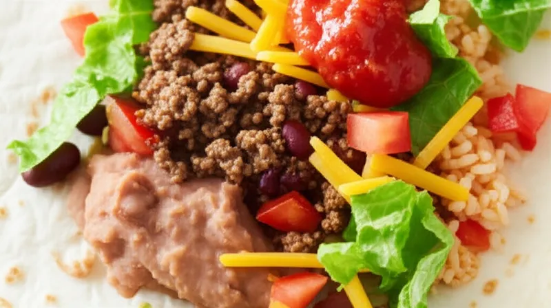 单词"taco"的视觉插图 - 墨西哥卷饼
