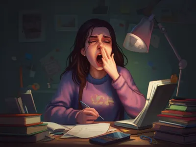 Illustration yawns - Image 1