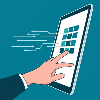 Visual illustration for the word "programming" - To enter a program or other instructions into (a computer or other electronic device) to instruct it to do a particular task.