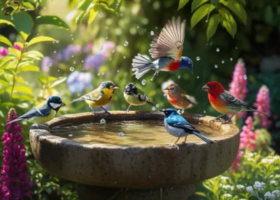 Illustration birdbath