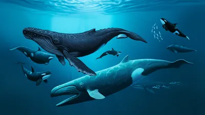 Illustration whales