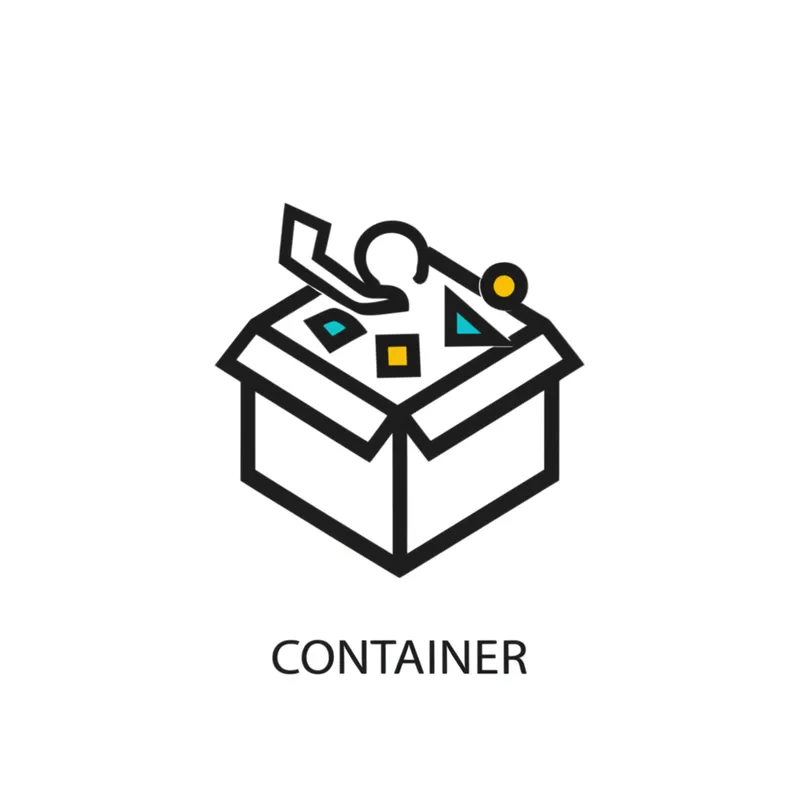 Illustration visuelle du mot « container » - Récipient, conteneur