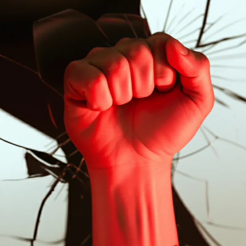 Illustration visuelle du mot « angrily » - Avec colère, furieusement